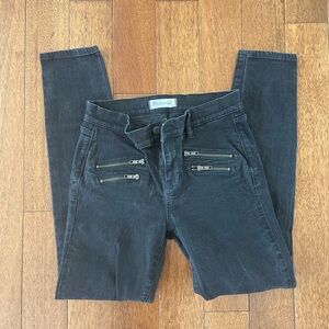 Madewell Black Skinny Jeans with Zipper Details
